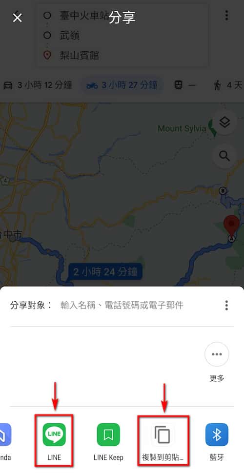 分享選項