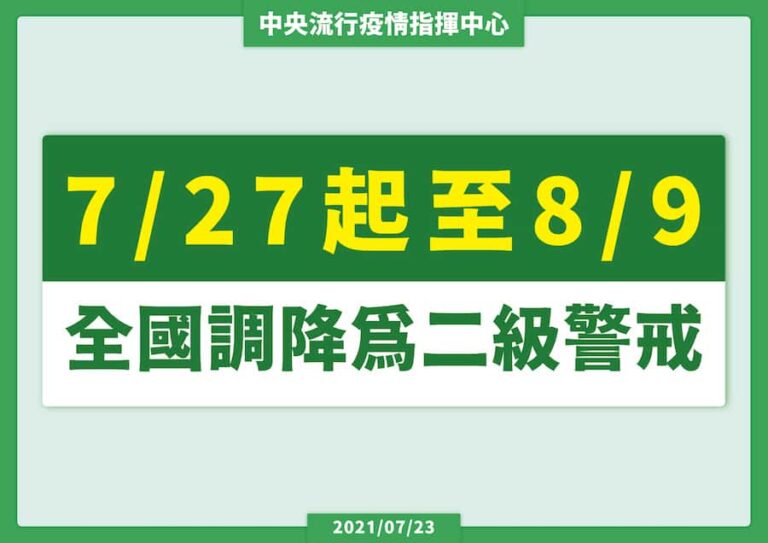 中央疫情指揮中心-7月23日公告